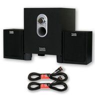 Acoustic Audio AA2101 Multimedia 250W 2.1 Home Speaker System with 2 Extension Cables AA2101-2
