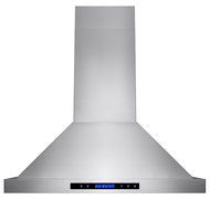 AKDY&reg; 36" Stainless Steel Island Mount Range Hood Touch Screen Display Baffle Filter Ductless Vent