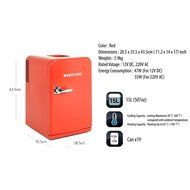 Sweden Dometic Mobicool 15L, 507oz Mini Portable Refrigerator Red 220V AC, 12V DC N5