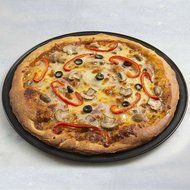 2 Packs Pizza Tray Pan Baking Platters Non-Stick Black Aluminum Alloy,1 Deep Dish,1 Shallow Dish,11" N4