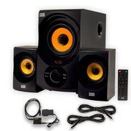 Acoustic Audio AA2170 Home 2.1 Speaker System with Optical Input FM Tuner USB and 2 Extension Cables