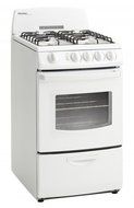 20 In. Wide Gas Range with 2.4 Cu. Ft. Oven with Window and Electronic Ignition, White