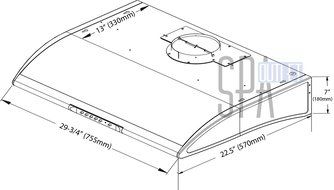 Blue Ocean 30" RH76PHUC White Color Stainless Steel Under Cabinet Kitchen Range Hood