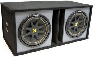 ASC Package Dual 10" Kicker Sub Box Vented Port Paintable Subwoofer Enclosure C10 Comp 600 Watts Peak