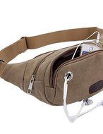 SB@Outdoor Pockets Stylish Casual Men Canvas Messenger Bag Multifunction Pockets Portable Running Sports Package... N4