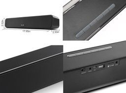 ALLEK&reg; 18-Inch 2*5W Wireless Sound Bar Bluetooth 4.0 Speaker with Remote Support Aux-in FM USB Micro SD N3