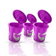 Best Quality Stainless Steel Mesh Reusable Coffee Cup Filters in Purple, 3 piece Set N3