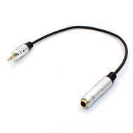 LEMENG 12 inchs Golden Plated Metal Stereo 3.5mm Male to 6.35mm Female Cable, 1/8 Male to 1/4 Female Stereo Jack... N3