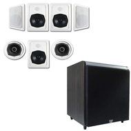 Acoustic Audio HT-57 In-Wall/Ceiling 7.1 Home Theater Speakers and 10" Powered Sub HT-57-HD10B