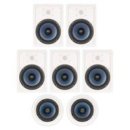 Blue Octave LH-827 In Wall and In Ceiling 8" Speakers Home Theater Surround Sound 7 Speaker Set N2