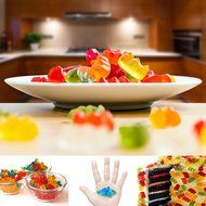 Candy Silicone Molds &amp; Ice Cube Trays, SENHAI 3 Pack Gumdrop Jelly Molds, Chocolate Molds, 153 Gummy Bear Candy... N3