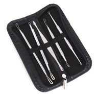GUAngqi Stainless Steel Blackhead Acne Pimple Extractor Remover Removal Tool Kit Set of 5Pcs N3