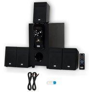 Acoustic Audio AA5150 Home Theater 5.1 Speaker System with USB Bluetooth FM and 2 Extension Cables