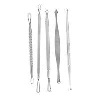 GUAngqi Stainless Steel Blackhead Acne Pimple Extractor Remover Removal Tool Kit Set of 5Pcs N4