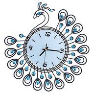 Luxury Diamond Peacock Large Wall Clocks Metal Living room Creative Wall Clock Fashion Silent Wall Watch