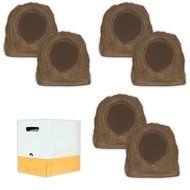 Acoustic Audio RS6SB Brown 1500 Watt Indoor Outdoor Patio Rock Speaker 3 Pair Pack with Wire RS6SB-3PRW