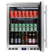 KingsBottle 140 Can 1-Door Under Counter Beverage Cooler, Heating Glass N12