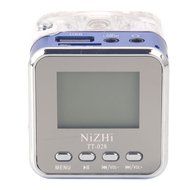 Getmore Durable Mini Multimedia Speaker LCD Mp3 Fm Radio for Micro Sd Mp3 USB Blue