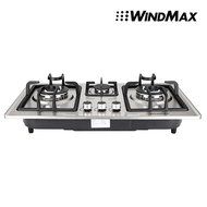 28 in Silver Stainless Steel 3 Burner Built-In Stove NG Gas Cooktop Cooker 8350W N2