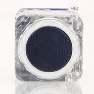 Getmore Durable Mini Multimedia Speaker LCD Mp3 Fm Radio for Micro Sd Mp3 USB Blue N2