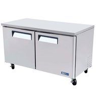 Turbo Muf-60 Undercounter Freezer, 2 Sections (2 Doors), 60-1/4" Wide, Casters,