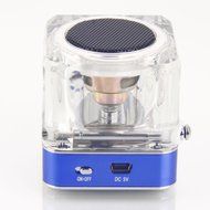 Getmore Durable Mini Multimedia Speaker LCD Mp3 Fm Radio for Micro Sd Mp3 USB Blue N3