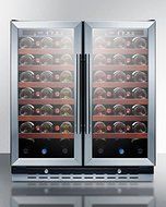 Summit SWC3066 66 Bottle Capacity Dual Temperature Wine Cooler With Built-In Capable Wooden Shelves Digital Thermostats... N4