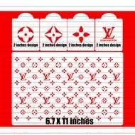 designer cake stencil LV5 pieces for handbag cakes N2