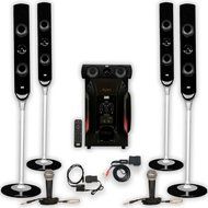 Acoustic Audio AAT1000 Tower 5.1 Speaker System with Bluetooth Optical Input and 2 Mics