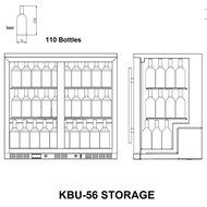KingsBottle 140 Can 1-Door Under Counter Beverage Cooler, Heating Glass N19