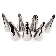 Sher 7 pcs Korean Puff Russian Skirt Shape Stainless Steel Icing Piping Nozzles Pastry Decorating Tips Cupcake...