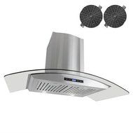 36" 760 CFM Ductless Wall Mount Range Hood in Silver