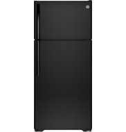 Ge GIDDS-632128 Energy Star 15.5 cu. ft. Top Freezer Refrigerator, Black, Reversible Door Swing N2