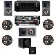 Klipsch KL-7800-THX 7.1 In-Wall-Rear Ceiling-SW-310-Denon AVR-X4000 7.2- White