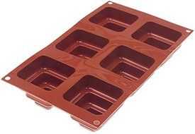 Silikomart Orange Non Stick Square Wonder Cake 6 cav