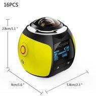 VSSPEED Wireless 360 Degree Panoramic Camera 3D VR Action Sports Camera Wifi 16MP 4K HD 30fps Waterproof 220&deg;...