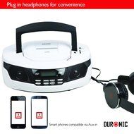 Duronic RCD99W White CD Player 4-way speaker Boombox with Clock, Radio, Flash memory and SD card MP3 Playback,... N4