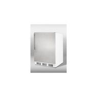 Summit CT66LSSHVADA: ADA compliant refrigerator-freezer for freestanding use, with lock, white cabinet, stainless...
