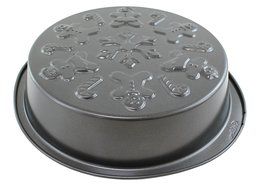 WILTON 9-Inch Round Cake Pan - Holiday Embossed