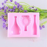 Y&amp;XL&amp;H European Wine Bottle Glass Fondant Cake Chocolate Silicone Mold, Decoration Tools Bakeware N3