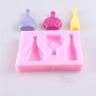 Y&amp;XL&amp;H European Wine Bottle Glass Fondant Cake Chocolate Silicone Mold, Decoration Tools Bakeware N4