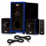 Acoustic Audio AA2102 Home 2.1 Speaker System with USB Reader and 2 Extension Cables for Multimedia