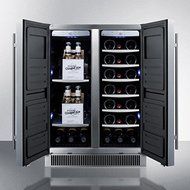CL63FDOS Dual zone outdoor wine/beverage center for built-in or freestanding use, with French door swing, stainless...