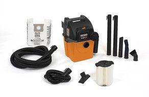 RIDGID Wet Dry Vacs VAC5000 Portable Wall Mount Wet Dry Vacuum Cleaner for Shop or Garage, 5-Gallon, 5.0 Peak...