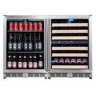 KingsBottle 3-Zone Wine and Beverage Combo Refrigerator, Holds 300 Cans and 106 Bottles, Stainless Steel with... N5