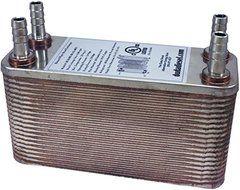 B3-12A 40 Plate Stainless Steel Heat Exchanger with 1/2&quot; Hose Barb Ports Copper Brazed