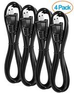 Aurum Cables UL Approved 6 Feet Slot Power Cord ,2 Prong Figure 8 Power Cord Non Polarized Power Cable NEMA 1-...