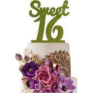 Sugar Yeti Made In USA Birthday Cake Topper Sweet 16 #4 Purple Mirror N14