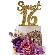 Sugar Yeti Made In USA Birthday Cake Topper Sweet 16 #4 Purple Mirror N15