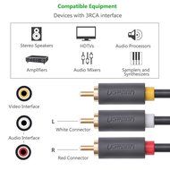 Ugreen 3RCA Male to 3RCA Male Stereo Audio Video Cable RG59 Gold Plated for Connecting Your VCR, DVD, HD-TV, and... N2